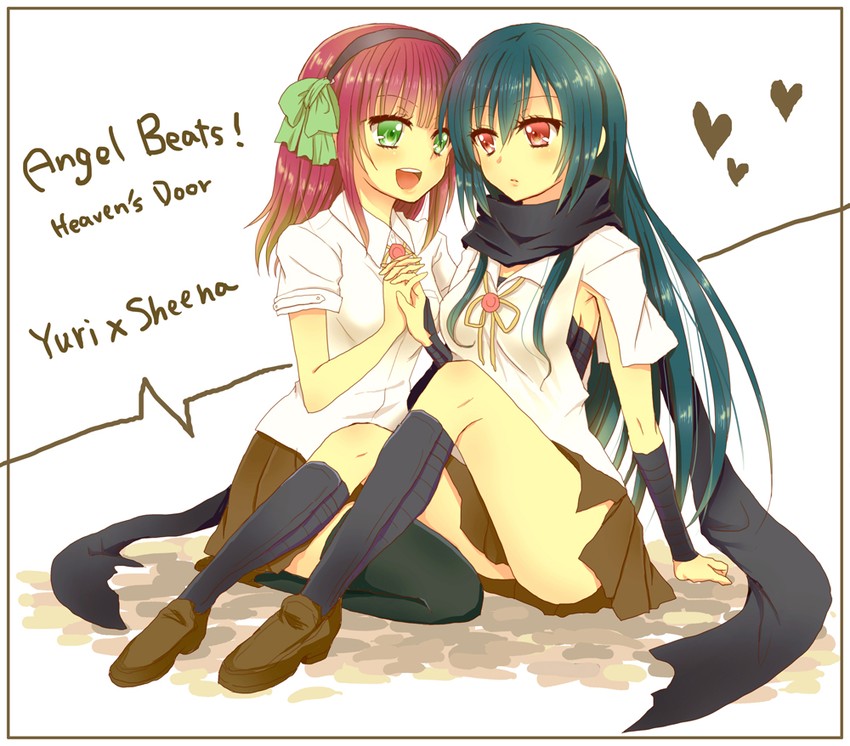 nakamura yuri and shiina (angel beats!) drawn by nakamura_hinato