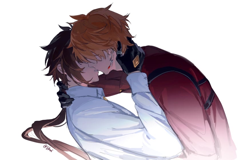 zhongli and tartaglia (genshin impact) drawn by eksi_(kriixx)