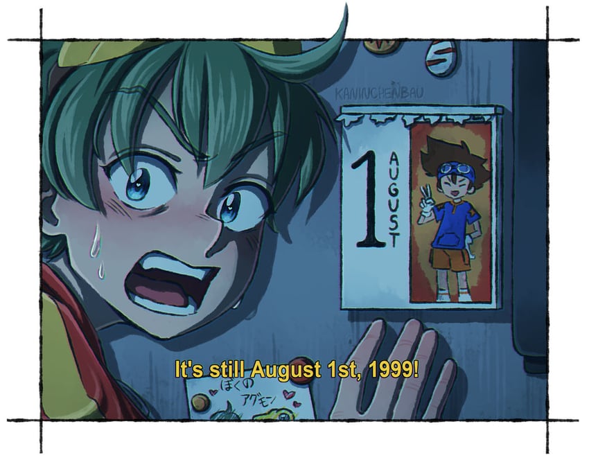 yagami taichi, agumon, and shinkai haru (digimon and 3 more) drawn by kaninchenbau