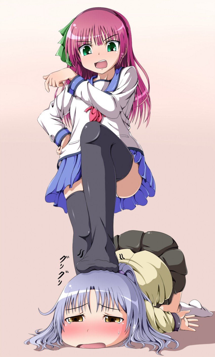 tachibana kanade and nakamura yuri (angel beats!) drawn by lambda_(kusowarota)