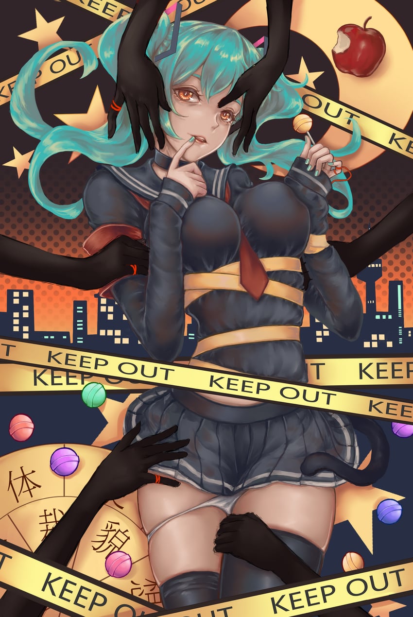 hatsune miku (vocaloid and 1 more) drawn by kaibab