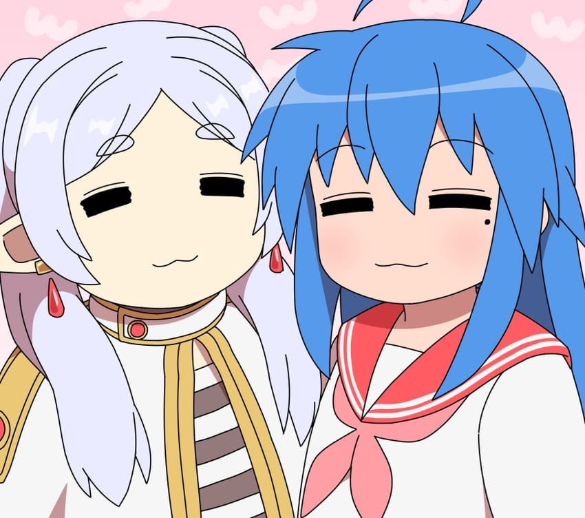 frieren and izumi konata (sousou no frieren and 1 more) drawn by kabeume