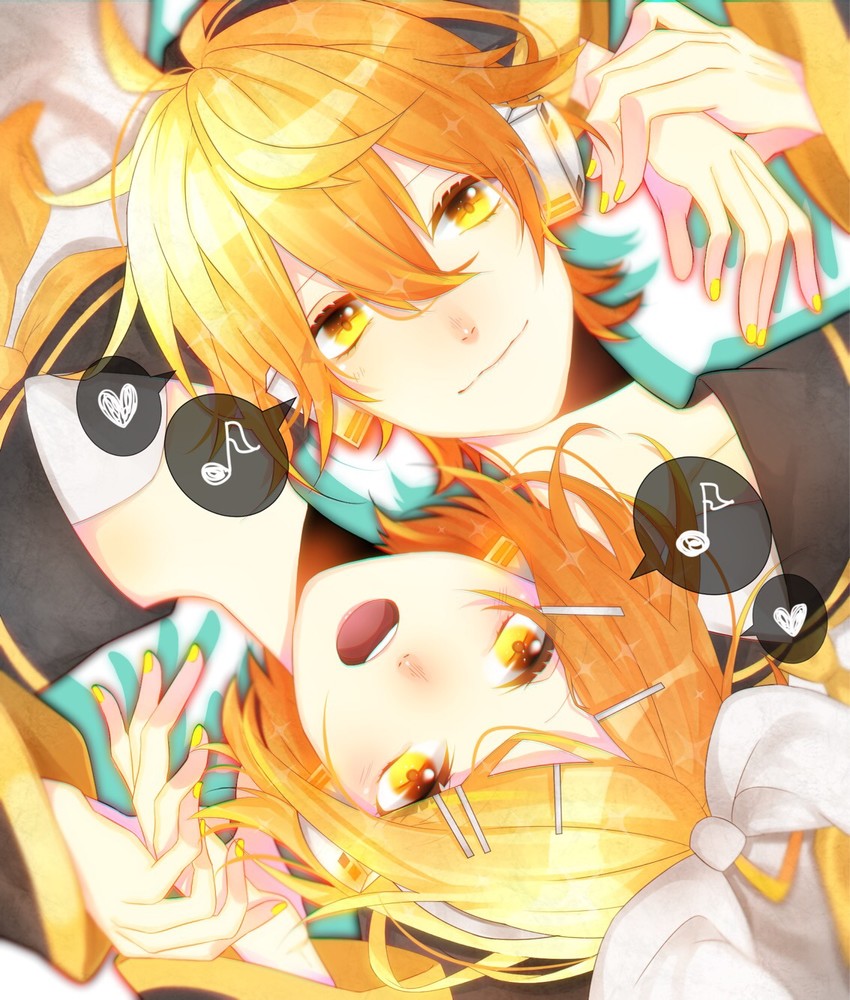 kagamine rin and kagamine len (vocaloid) drawn by w@i