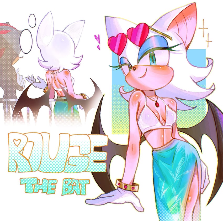 shadow the hedgehog and rouge the bat (sonic) drawn by sa1k_a