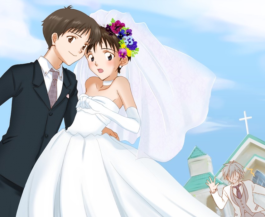 ikari shinji and nagisa kaworu (neon genesis evangelion) drawn by mihane_rio
