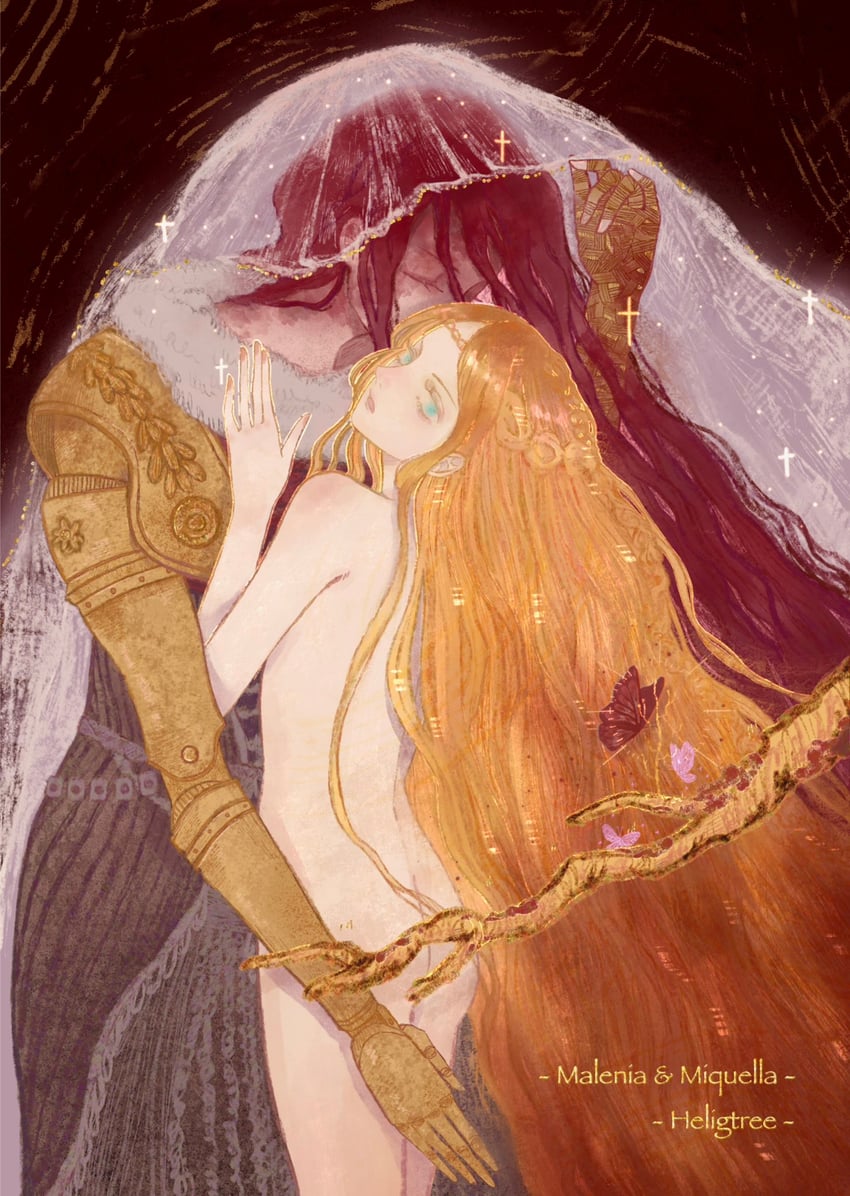 malenia blade of miquella and miquella (elden ring) drawn by amskii201