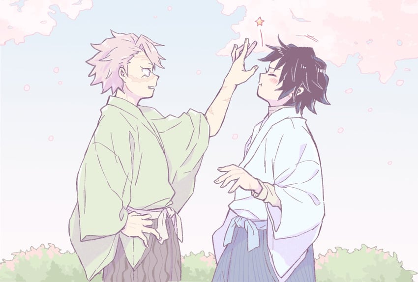 tomioka giyuu and shinazugawa sanemi (kimetsu no yaiba) drawn by yakiimochan_kmt