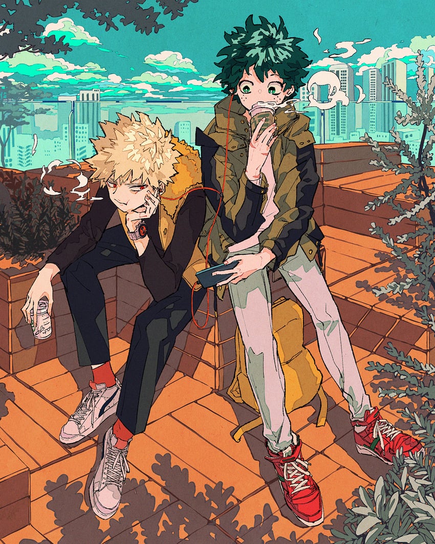 midoriya izuku and bakugou katsuki (boku no hero academia and 1 more) drawn by souko_(floyd)