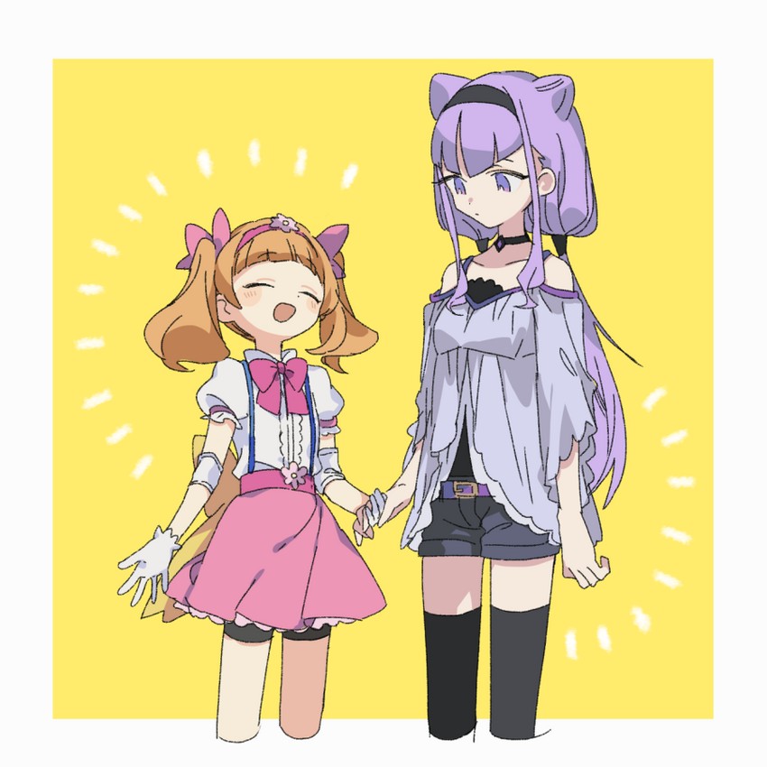ruru amour and aisaki emiru (precure and 1 more) drawn by ume_chazuke_(rid)