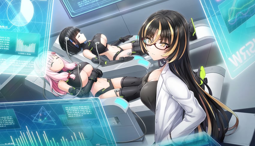 eines, nacht, and amadea wolfa (dolphin wave) drawn by ootomo_takuji