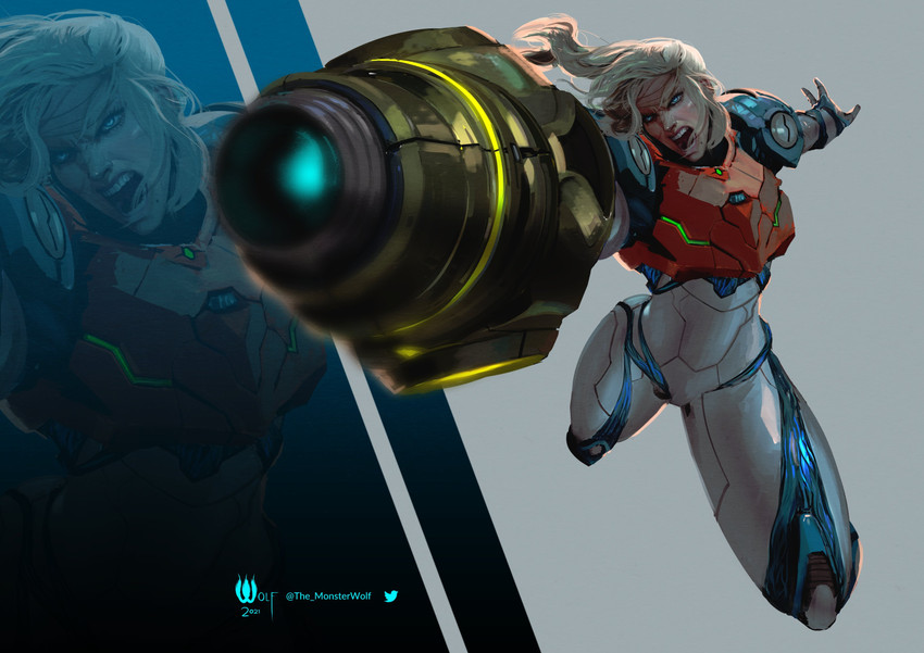 samus aran (metroid and 1 more) drawn by monster_wolf