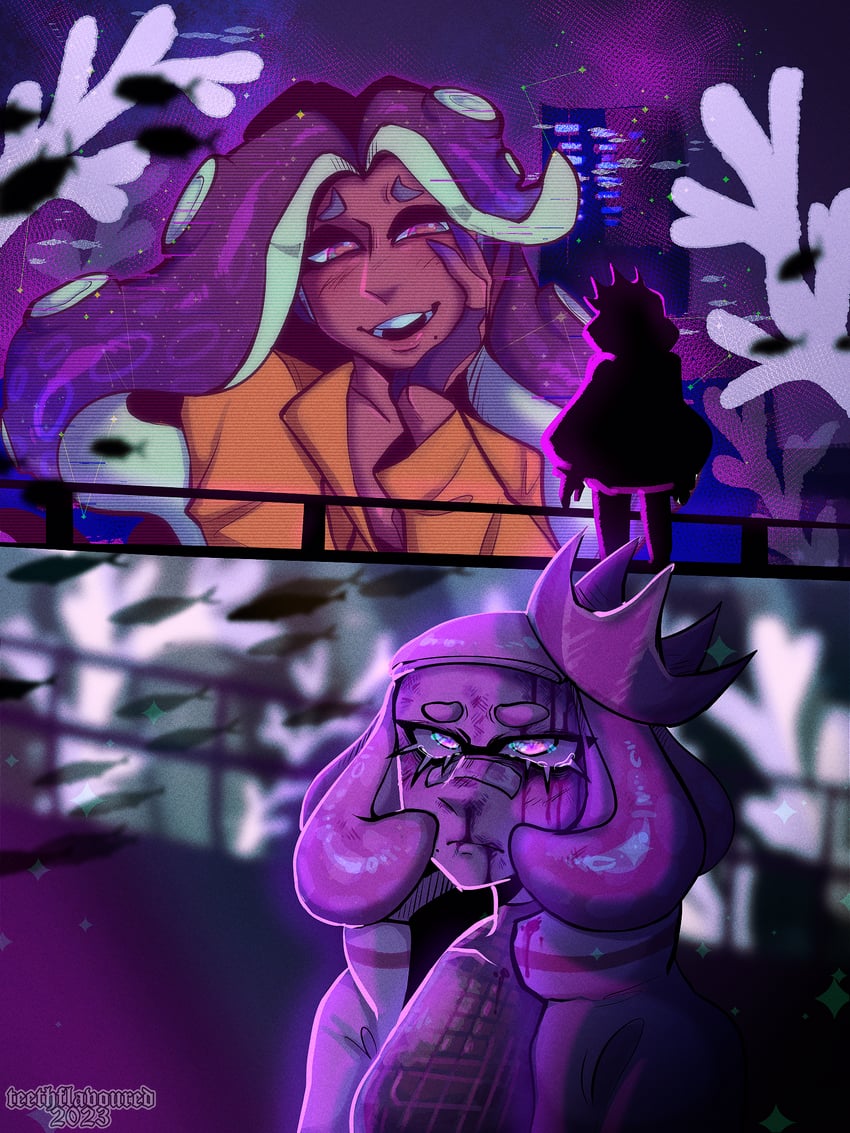 marina and pearl (splatoon and 3 more) drawn by teethflavoured