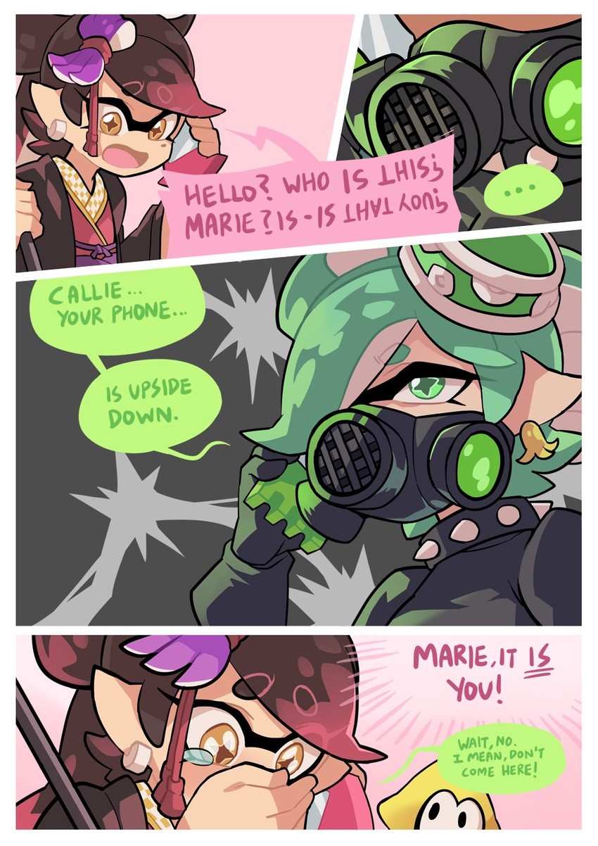 marie and callie (splatoon and 1 more) drawn by gomipomi