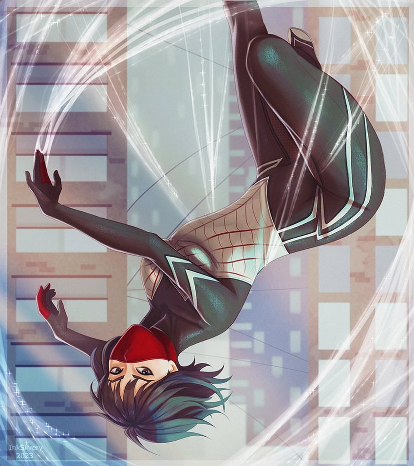 silk and cindy moon (marvel and 1 more) drawn by inksilvery