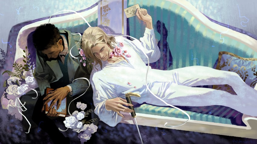 lestat de lioncourt and louis de pointe du lac (interview with the vampire) drawn by achooho