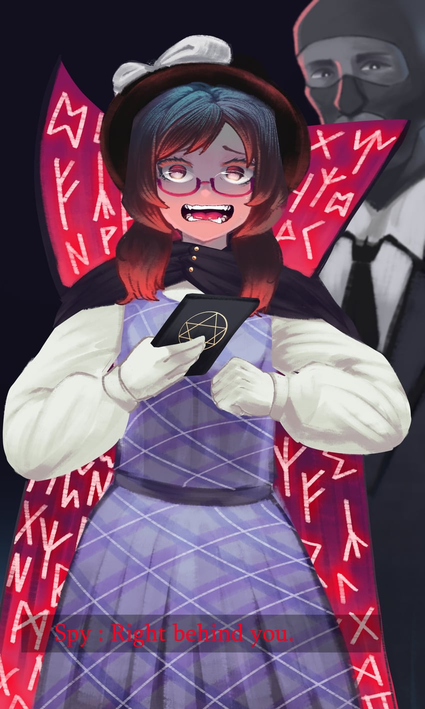 usami sumireko and spy (touhou and 1 more) drawn by kelbhin
