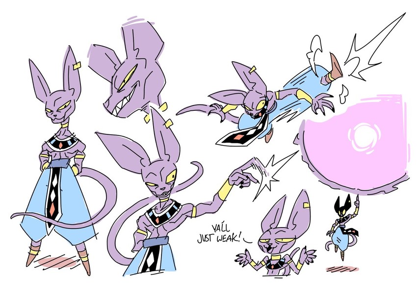 beerus (dragon ball and 1 more) drawn by drooling_demon