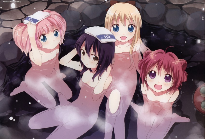 toshinou kyouko, akaza akari, funami yui, and yoshikawa chinatsu (yuruyuri) drawn by namori