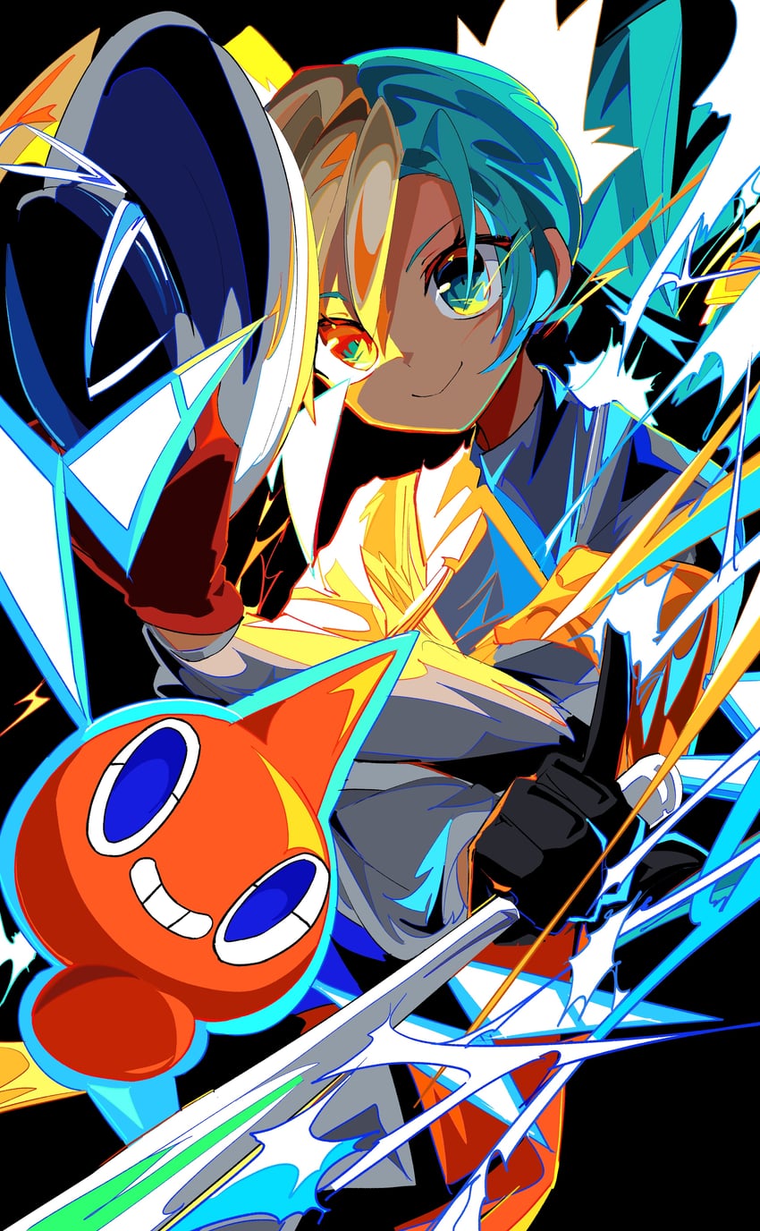 hatsune miku, rotom, and electric miku (pokemon and 2 more) drawn by kasaki_sakura