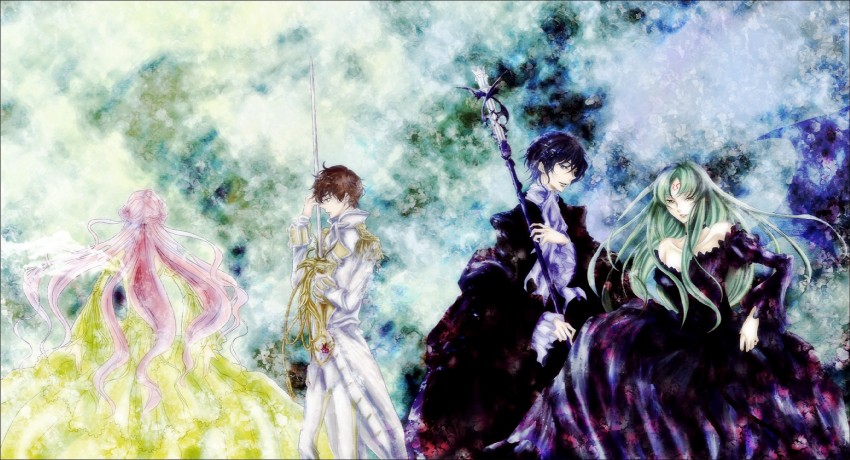 c.c., lelouch vi britannia, kururugi suzaku, and euphemia li britannia (code geass) drawn by oyatsu_(1727318)