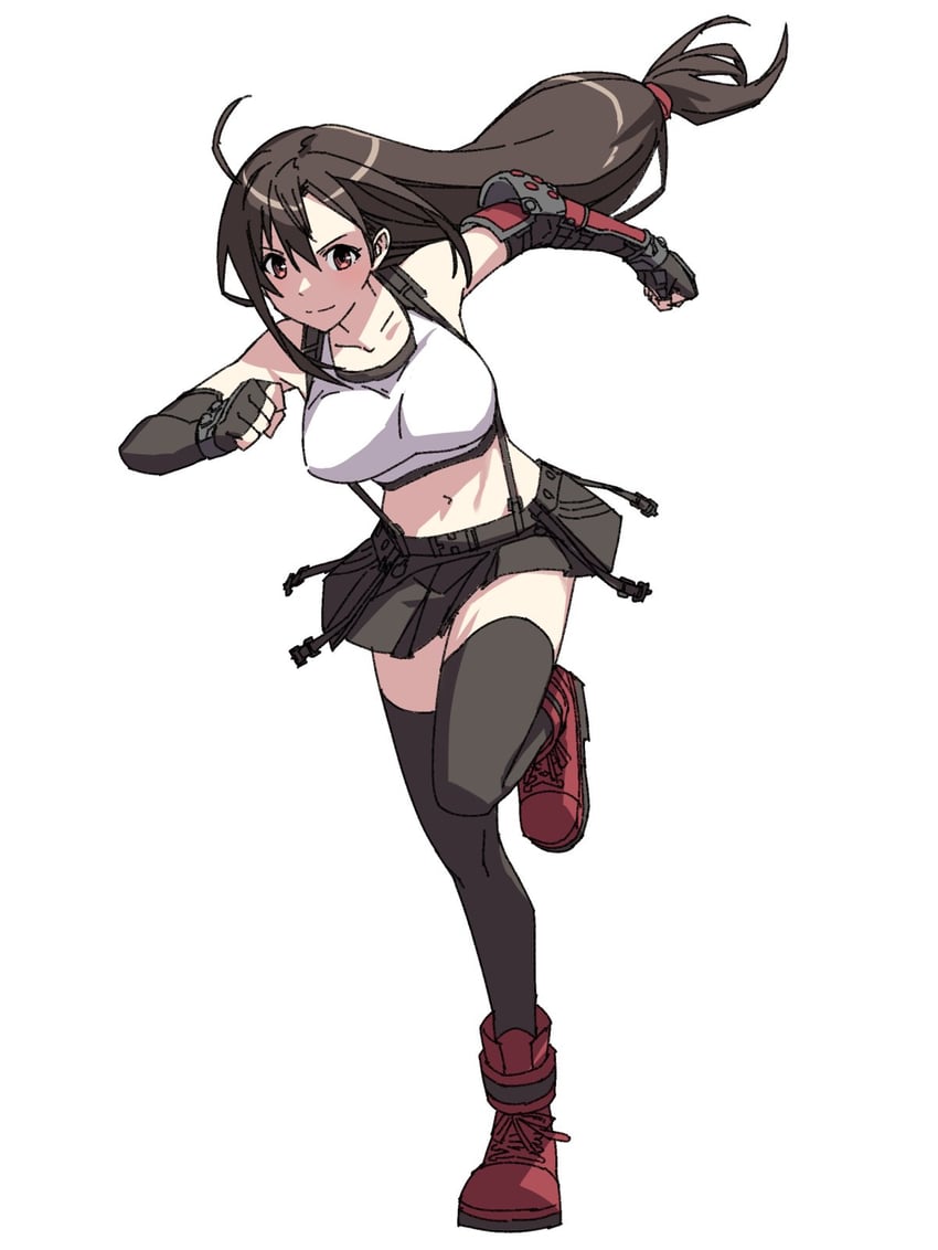 tifa lockhart (final fantasy and 3 more) drawn by decoponmagi