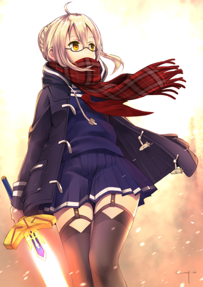 artoria pendragon and mysterious heroine x alter (fate and 1 more) drawn by cowengium
