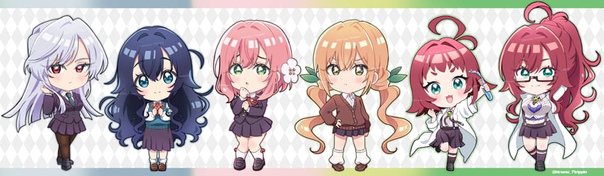 hanazono hakari, inda karane, yoshimoto shizuka, eiai nano, and yakuzen kusuri (kimi no koto ga dai dai dai dai daisuki na 100-nin no kanojo) drawn by hayase_hiromu