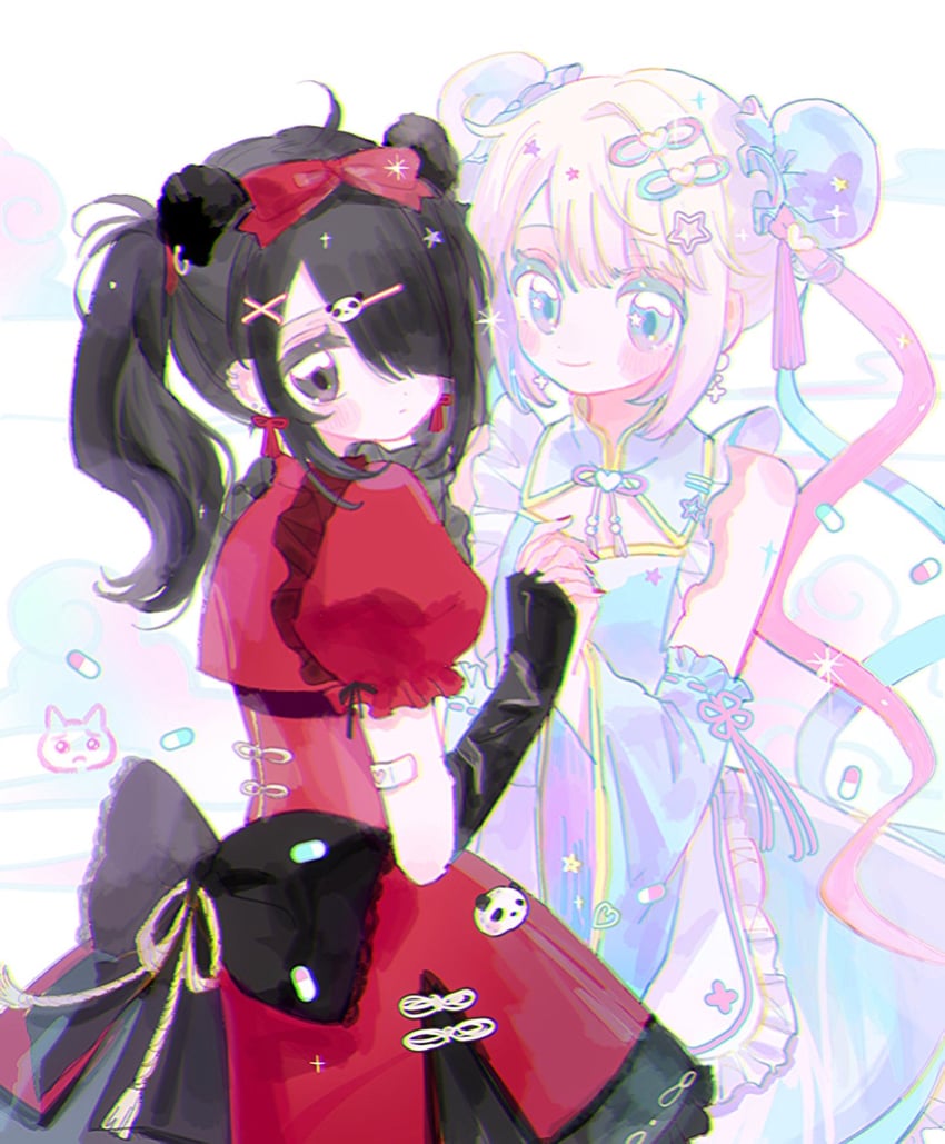 chouzetsusaikawa tenshi-chan, ame-chan, and pien cat (needy girl overdose) drawn by nass_ye