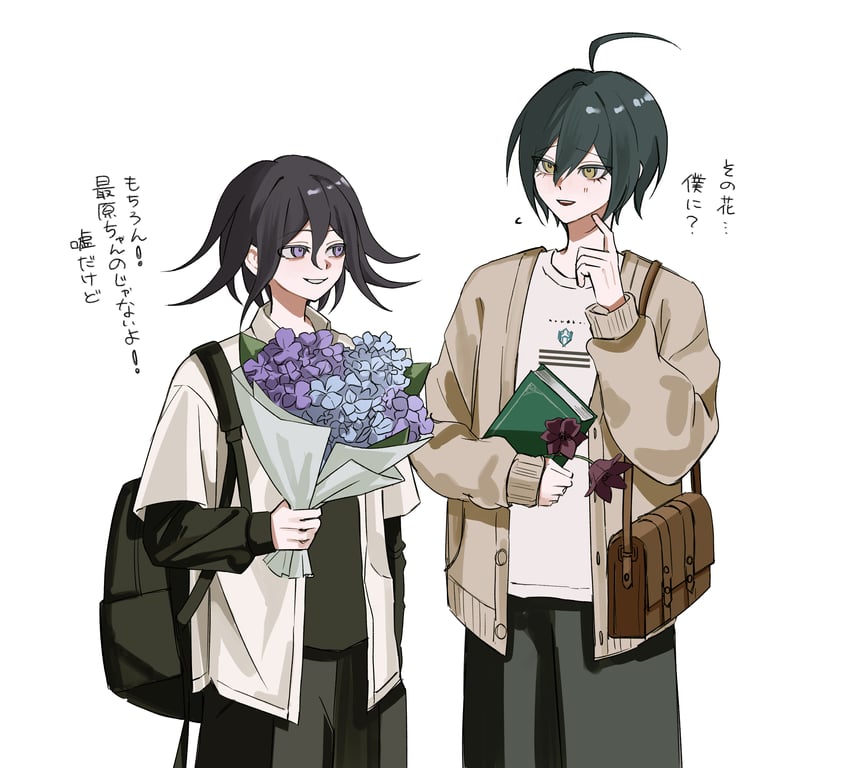 oma kokichi and saihara shuichi (danganronpa and 1 more) drawn by mnil_xx