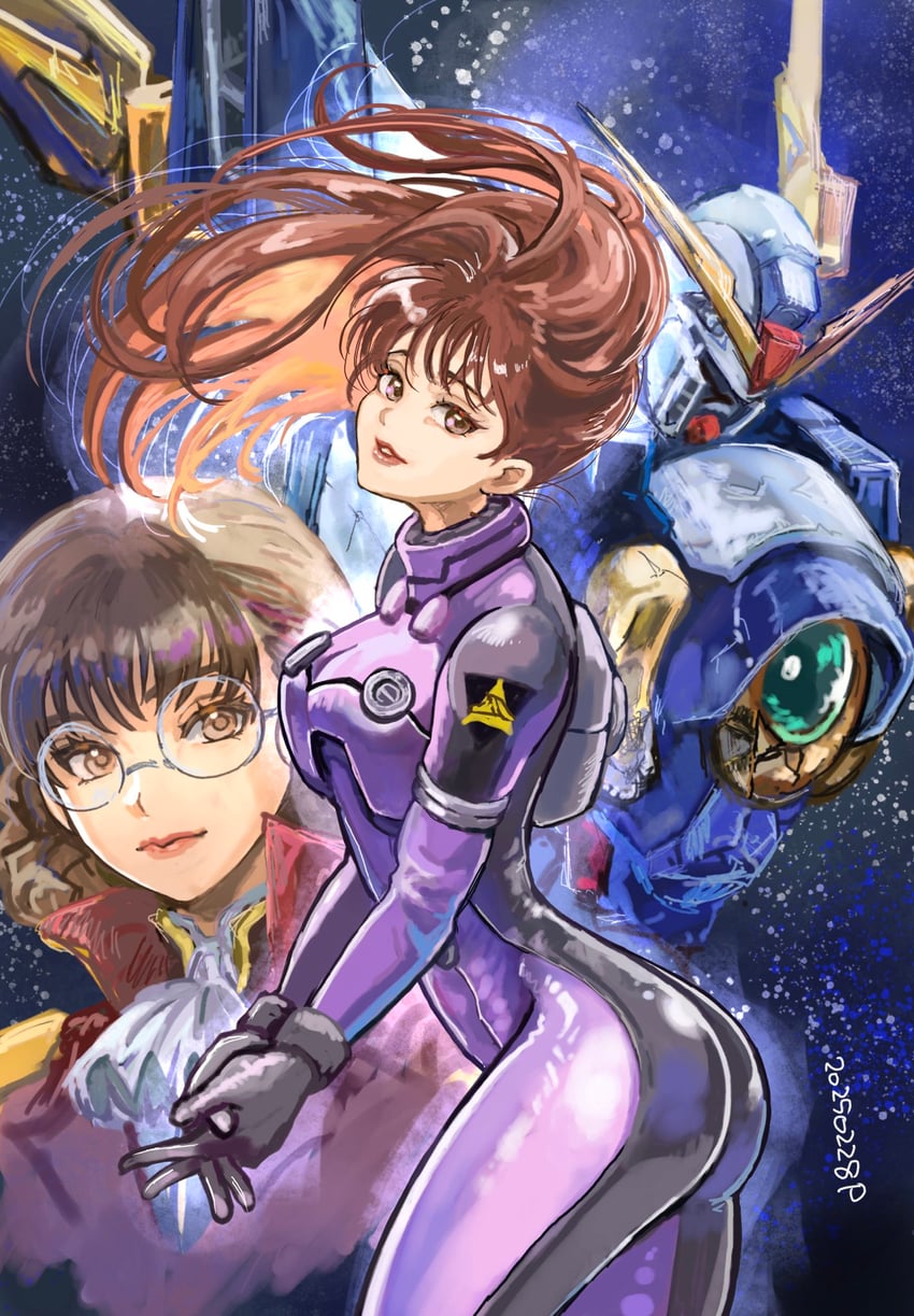 wing gundam and lady une (gundam and 1 more) drawn by okrdisk2000
