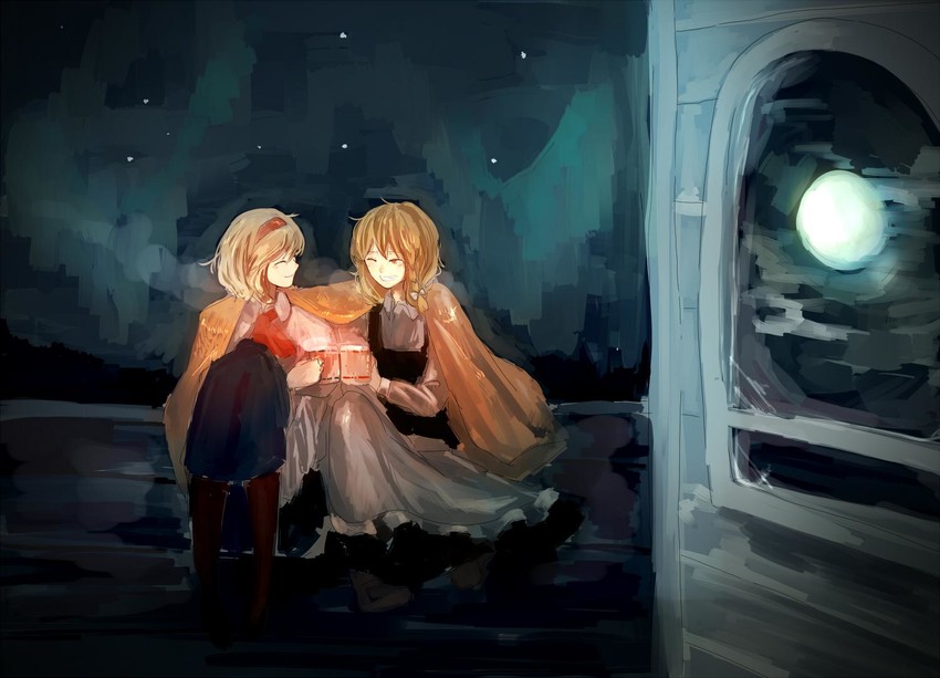 kirisame marisa and alice margatroid (touhou) drawn by menbou_(nonnontako)