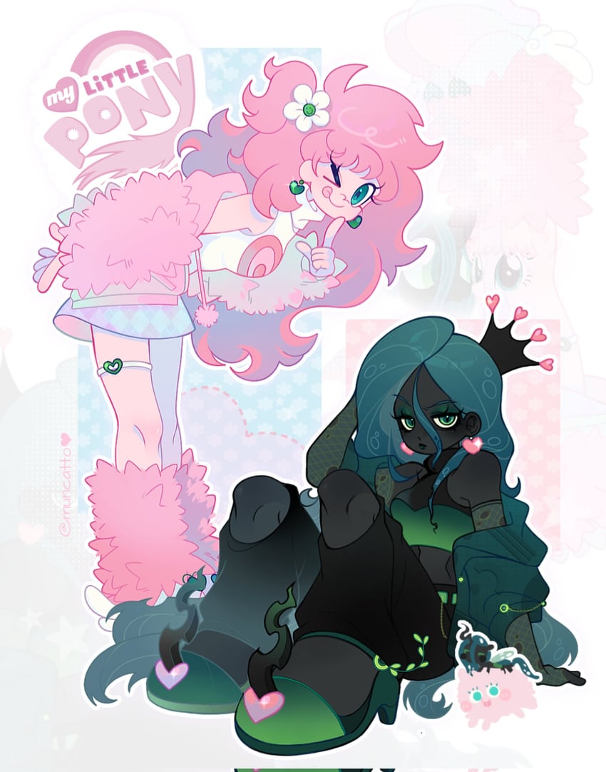 queen chrysalis and fluffle puff (original and 3 more) drawn by muncatto