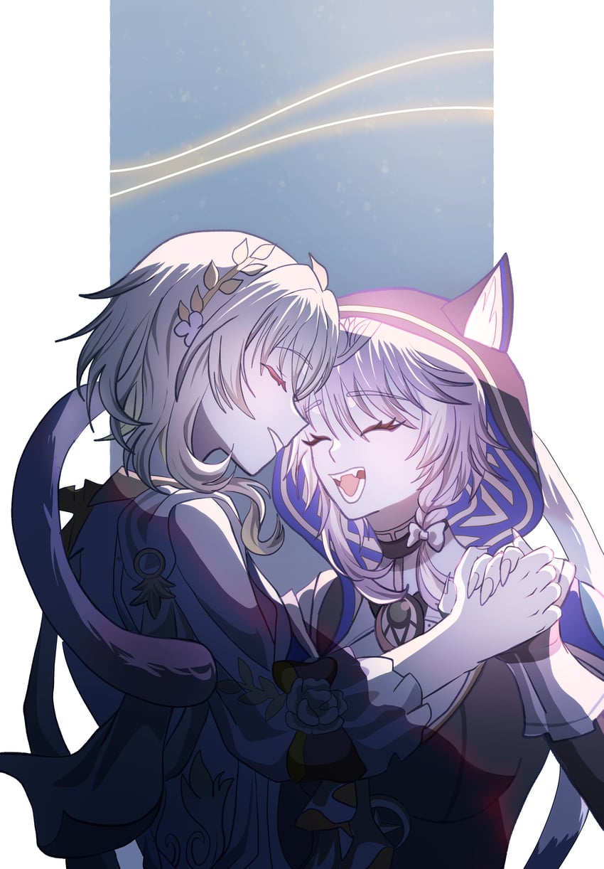 aglaea and cipher (honkai and 1 more) drawn by oekakidekinai1