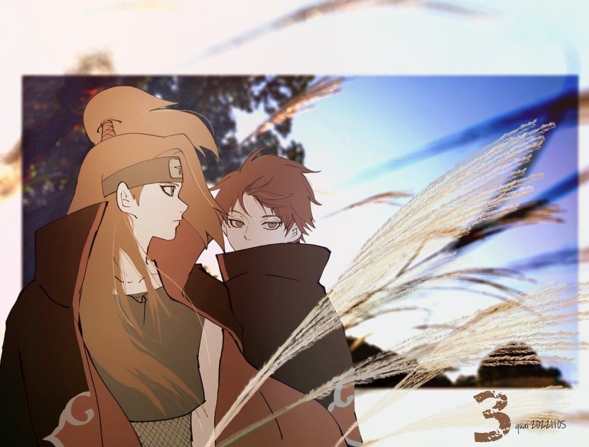 deidara and sasori (naruto and 1 more) drawn by miomu4