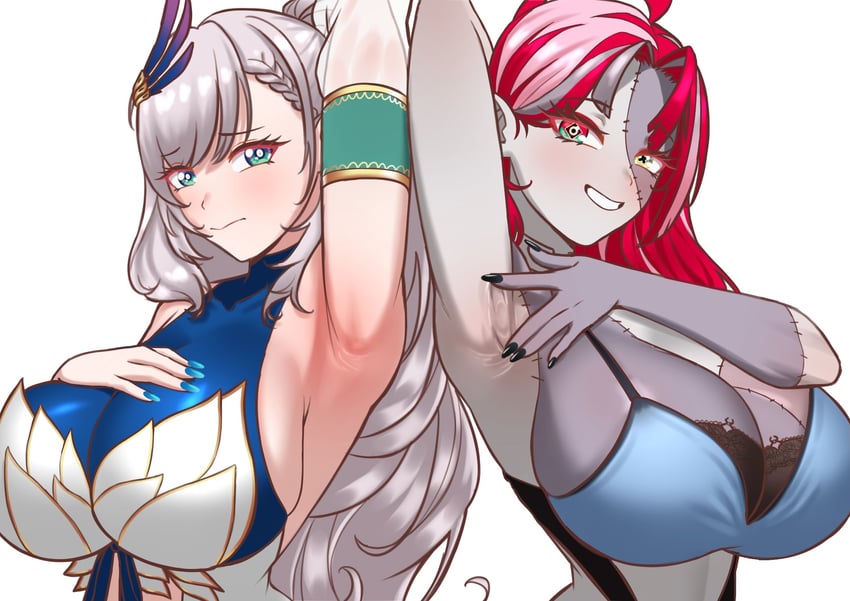 kureiji ollie, pavolia reine, and sallie (hololive and 1 more) drawn by cipher4109