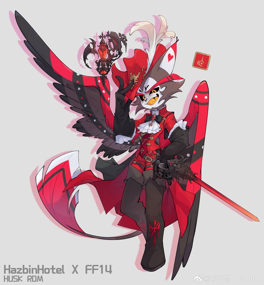 warrior of light, red mage, and husk (final fantasy and 2 more) drawn by sushisu_(okamikoto050)