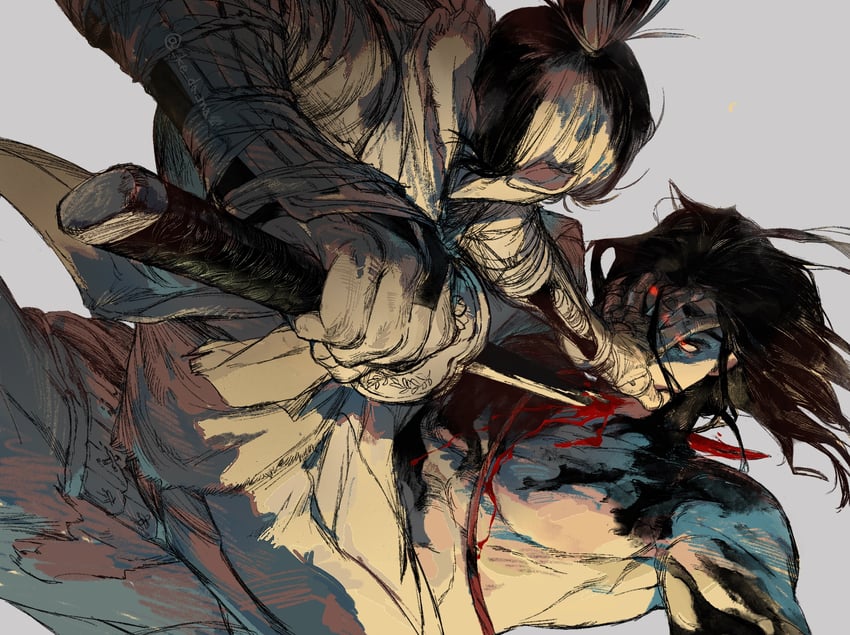 sekiro and ashina genichirou (sekiro: shadows die twice) drawn by piyomotsu