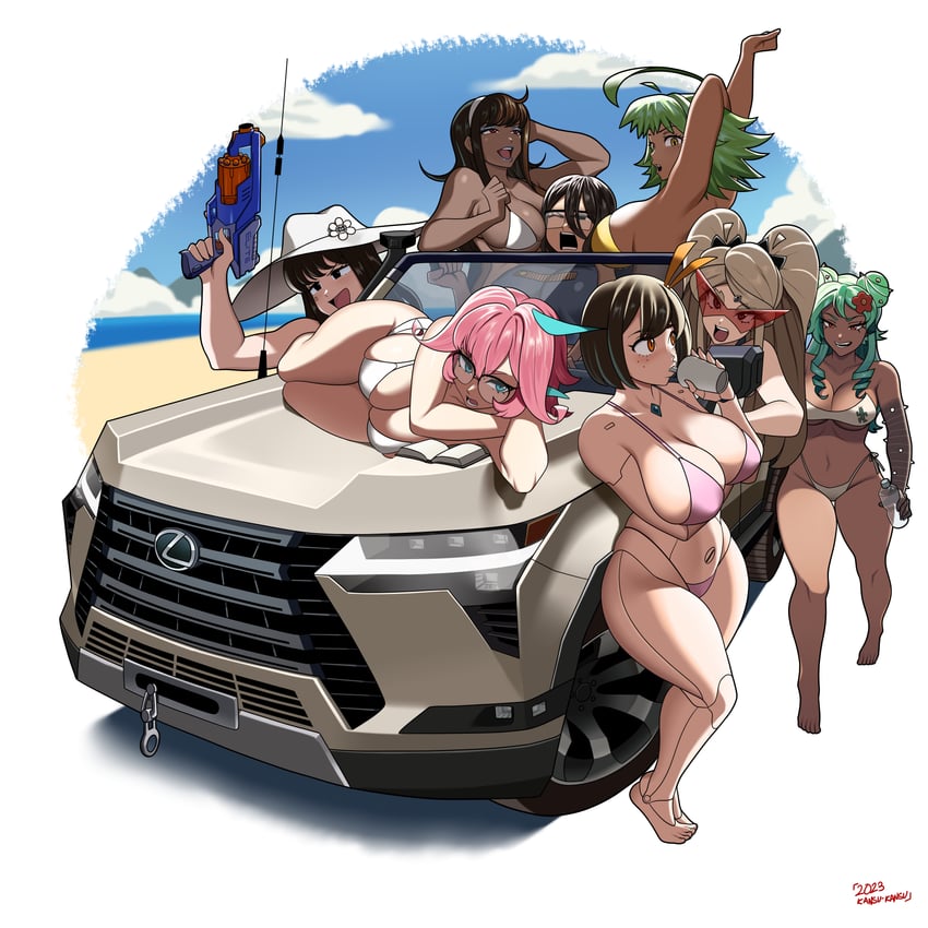 tsona, liz, yurp!, lexus, and condy (original) drawn by kansu-kansu