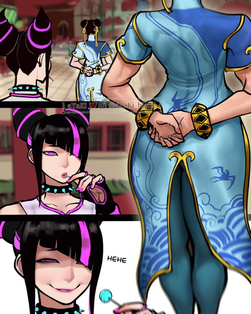 chun-li and han juri (street fighter and 1 more) drawn by ayaki_blade