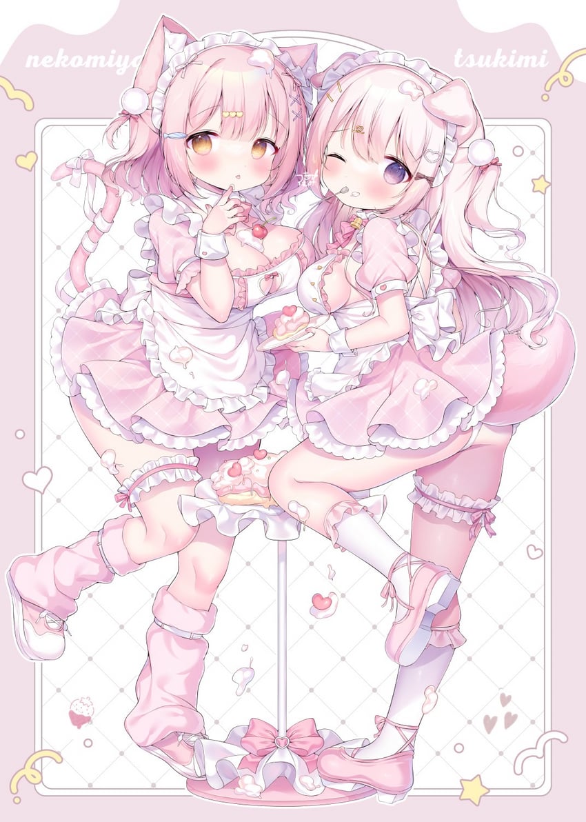 nekomiya and tsukimi (original) drawn by tsukimi_mumi