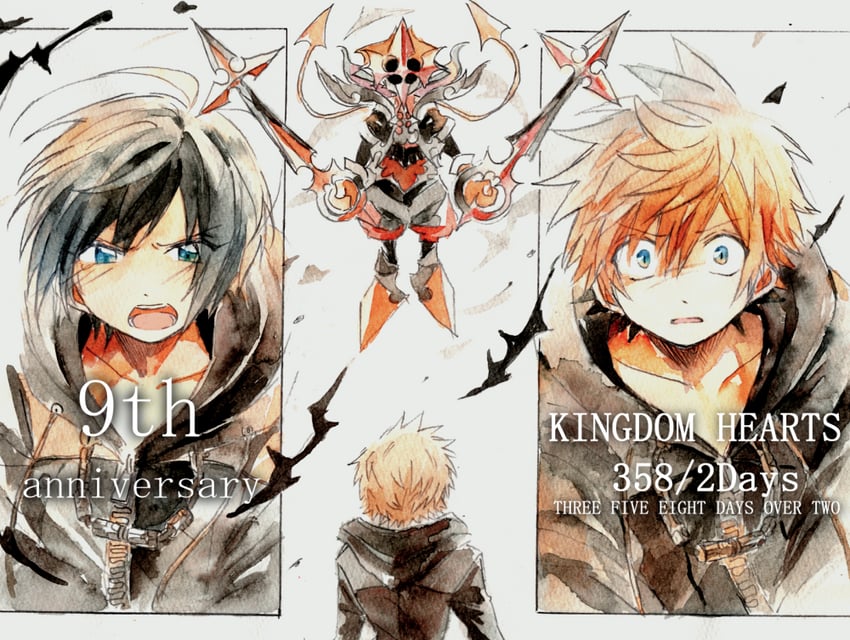 roxas and xion (kingdom hearts and 1 more) drawn by tomatoyama