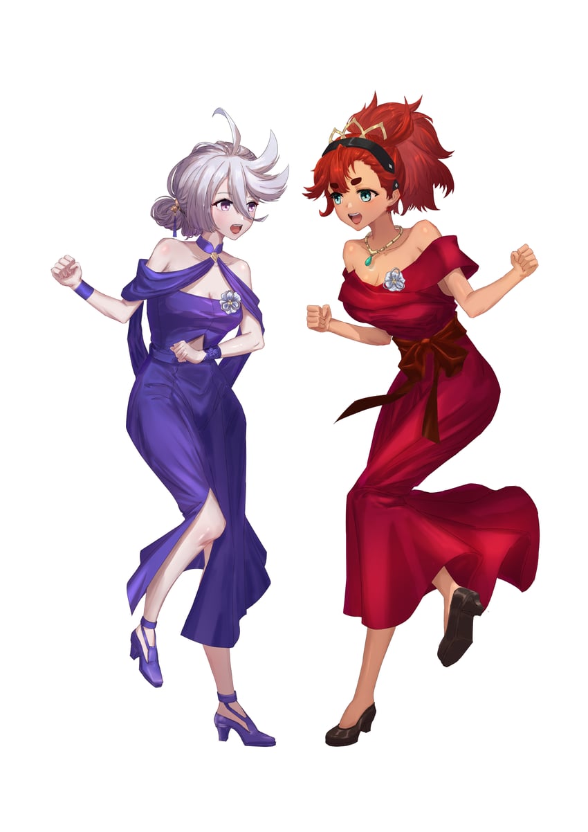 suletta mercury and miorine rembran (gundam and 1 more) drawn by xiaowangwang