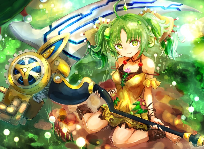 traptrix sera and artifact scythe (yu-gi-oh!) drawn by hatano_kiyoshi
