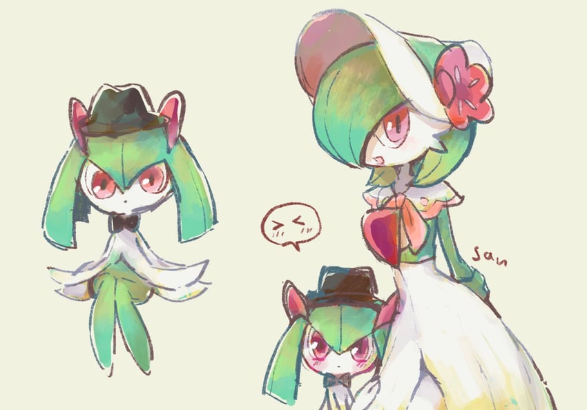 gardevoir and kirlia (pokemon and 1 more) drawn by miuta