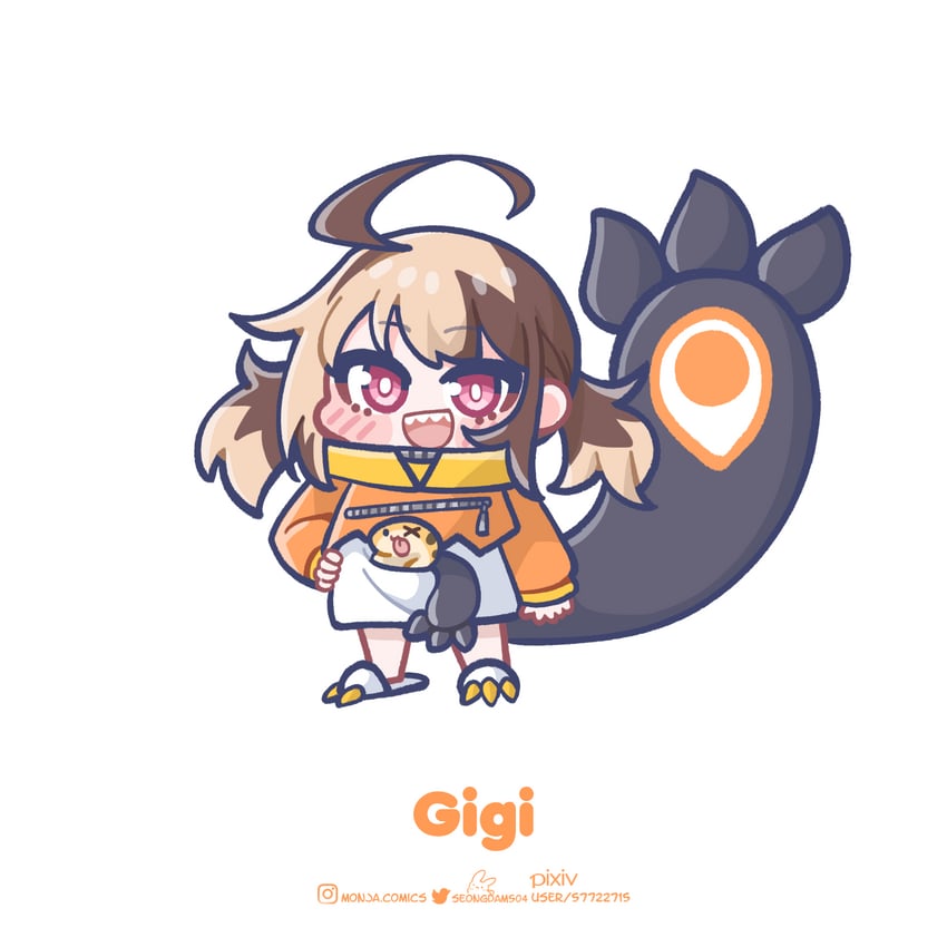 gigi murin and grem (hololive and 1 more) drawn by monja_(monja0521)