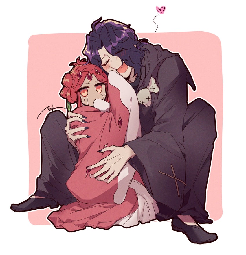 pomegranate cookie and licorice cookie (cookie run and 1 more) drawn by yujin1429