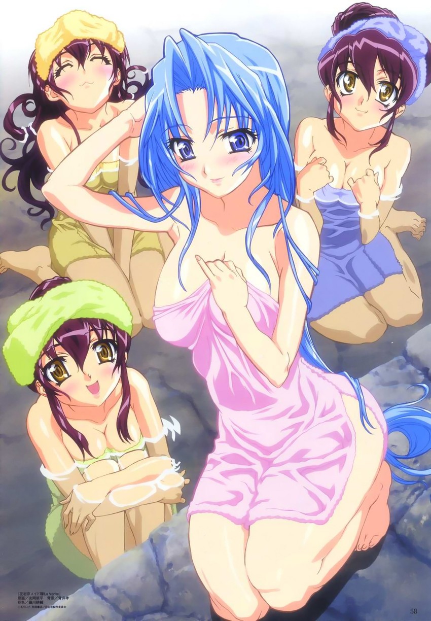 mariel, melon, marron, and lemon (megami magazine and 2 more) drawn by tomooka_shinpei