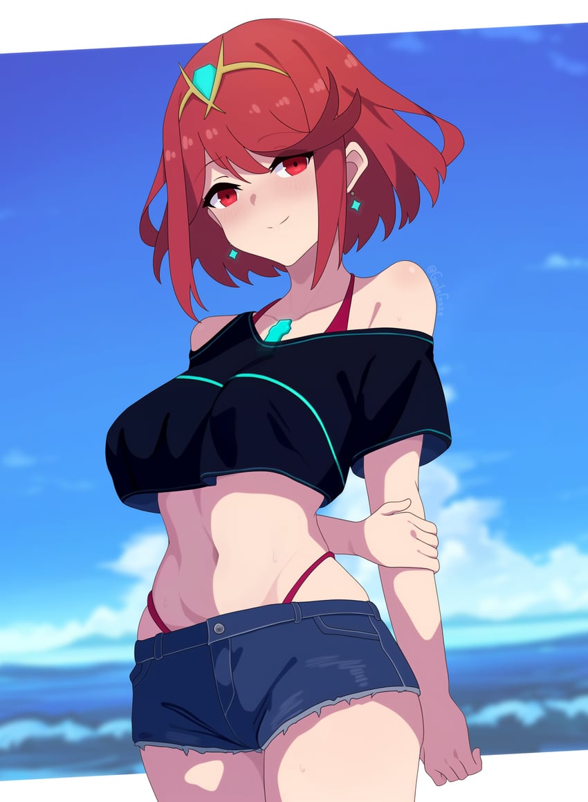 pyra (xenoblade chronicles and 1 more) drawn by guilegaze