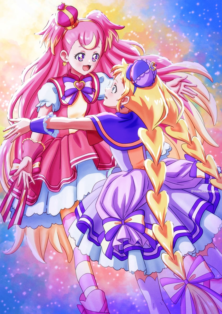 inukai komugi, inukai iroha, cure wonderful, and cure friendy (precure and 1 more) drawn by makotsumakotsu