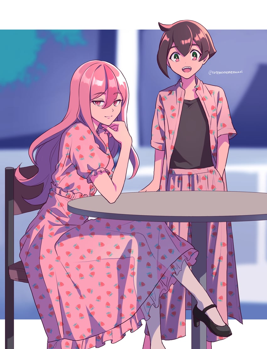 kagemori michiru and hiwatashi nazuna (brand new animal) drawn by totemonemuuui